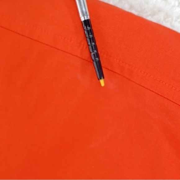 Eileen Fisher Top XS Orange Coral Long Sleeve Button Shirt Organic Cotton Blend - Picture 13 of 15